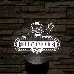 FNAF pizzéria logo 7 színű 3D led lámpa