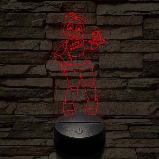 FNAF Chica 7 színű 3D led lámpa