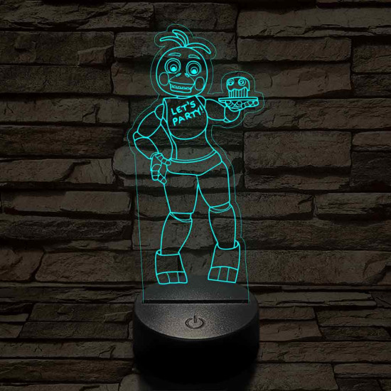 FNAF Chica 7 színű 3D led lámpa