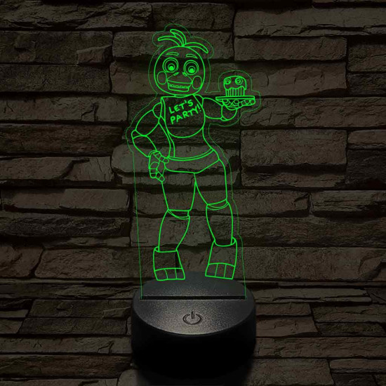 FNAF Chica 7 színű 3D led lámpa
