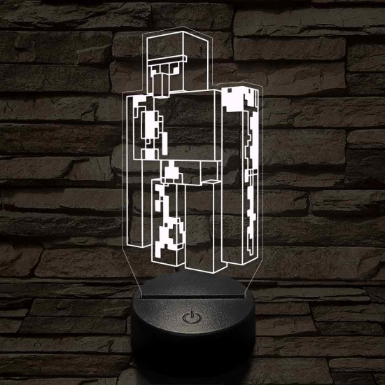 Minecraft Vasgólem 7 színű 3D led lámpa