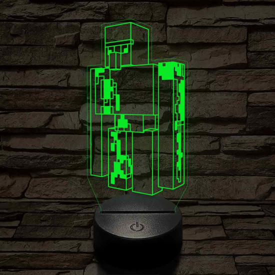 Minecraft Vasgólem 7 színű 3D led lámpa