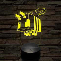 Minecraft méhecske 7 színű 3D led lámpa