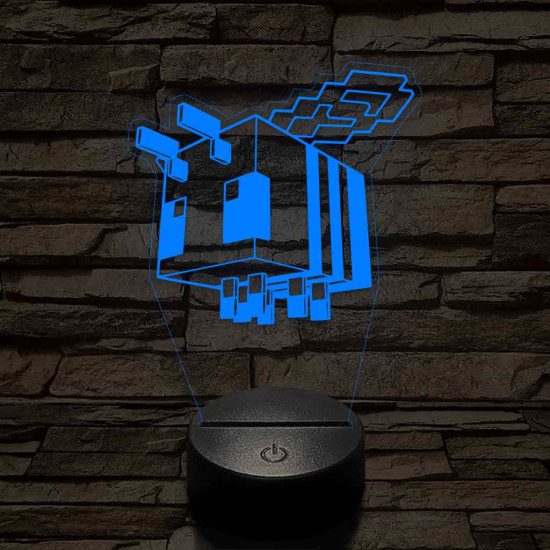 Minecraft méhecske 7 színű 3D led lámpa