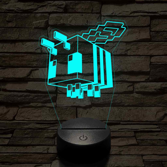 Minecraft méhecske 7 színű 3D led lámpa