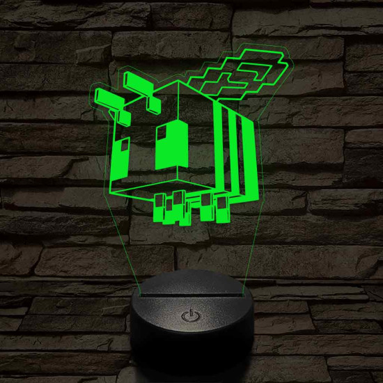 Minecraft méhecske 7 színű 3D led lámpa