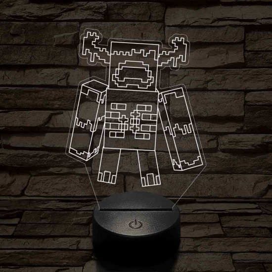 Minecraft Warden 7 színű 3D led lámpa