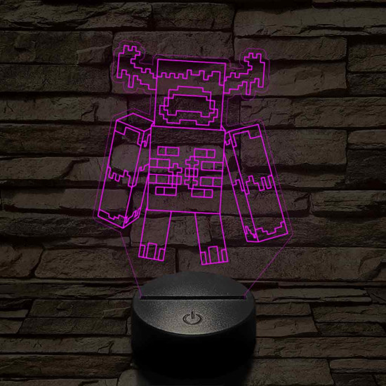 Minecraft Warden 7 színű 3D led lámpa