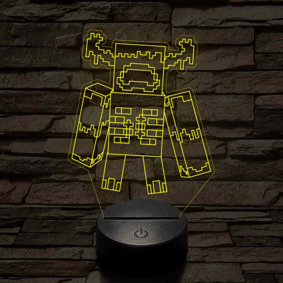 Minecraft Warden 7 színű 3D led lámpa