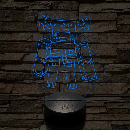 Minecraft Warden 7 színű 3D led lámpa