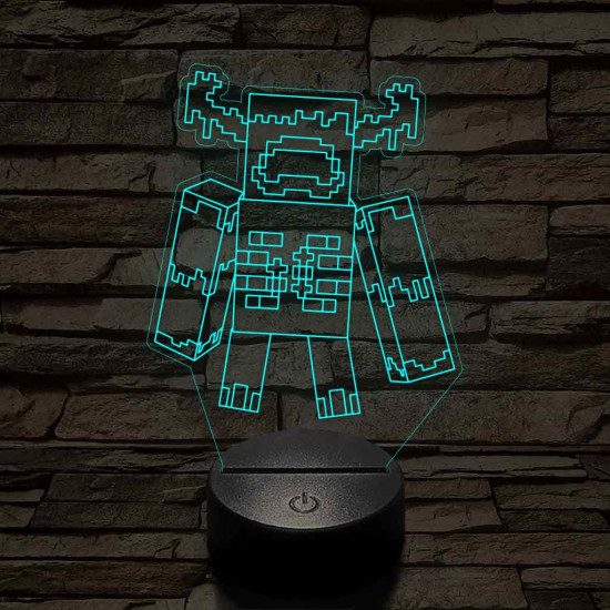 Minecraft Warden 7 színű 3D led lámpa