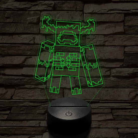 Minecraft Warden 7 színű 3D led lámpa