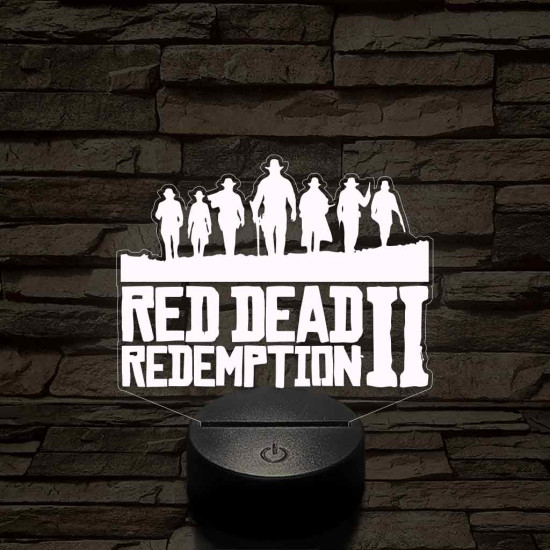 Red Dead 2 - 7 színű, színváltós 3D LED lámpa