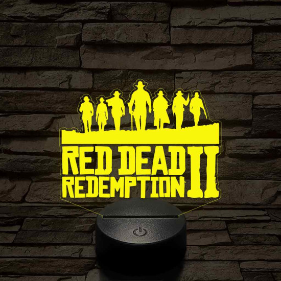 Red Dead 2 - 7 színű, színváltós 3D LED lámpa