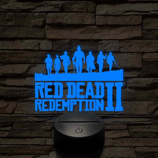 Red Dead 2 - 7 színű, színváltós 3D LED lámpa