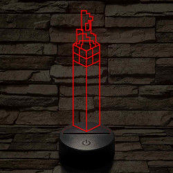 Minecraft fáklya – 7 színű, színváltós 3D LED lámpa