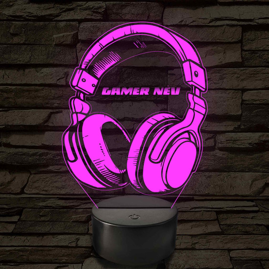 Gamer fejhallgató – 7 színű, színváltós LED lámpa