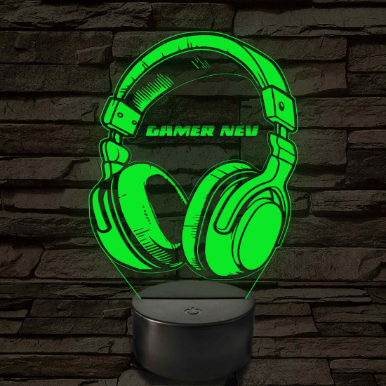 Gamer fejhallgató – 7 színű, színváltós LED lámpa