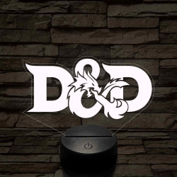 D&D logo – 7 színű, színváltós 3D LED lámpa