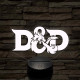 D&D logo – 7 színű, színváltós 3D LED lámpa