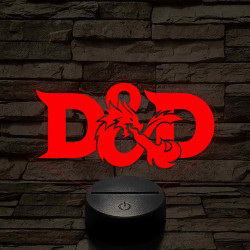 D&D logo – 7 színű, színváltós 3D LED lámpa