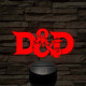 D&D logo – 7 színű, színváltós 3D LED lámpa