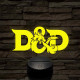 D&D logo – 7 színű, színváltós 3D LED lámpa