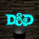 D&D logo – 7 színű, színváltós 3D LED lámpa