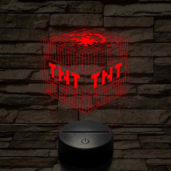 Minecraft TNT – 7 színű, színváltós 3D LED lámpa