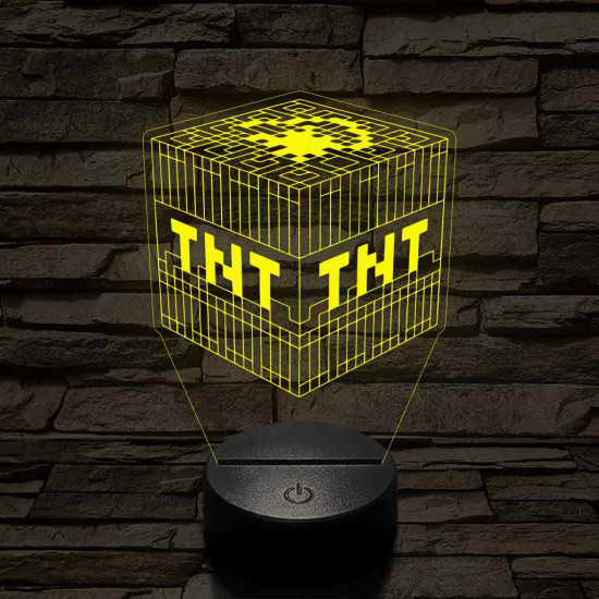 Minecraft TNT – 7 színű, színváltós 3D LED lámpa