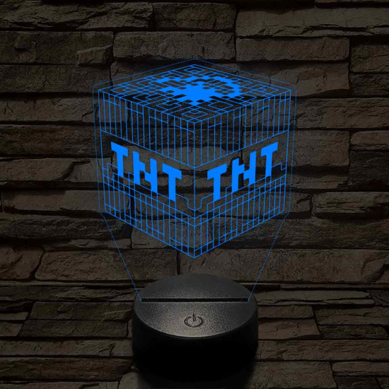 Minecraft TNT – 7 színű, színváltós 3D LED lámpa