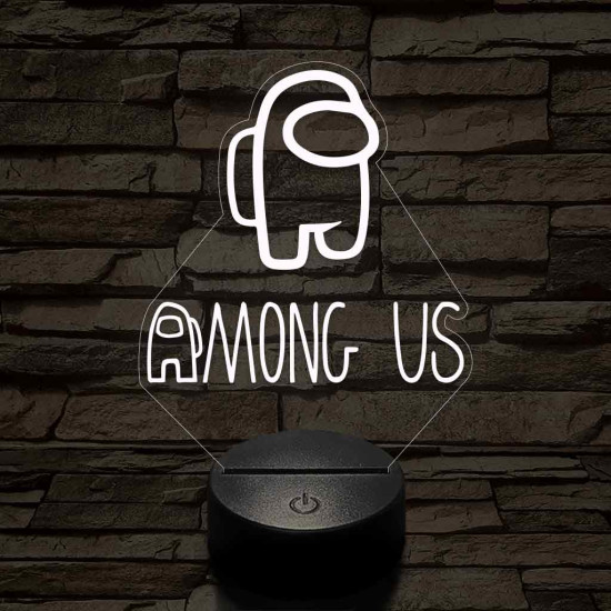Among us logo – 7 színű, színváltós 3D LED lámpa