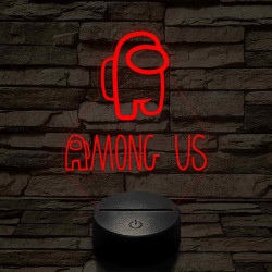 Among us logo – 7 színű, színváltós 3D LED lámpa