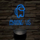 Among us logo – 7 színű, színváltós 3D LED lámpa