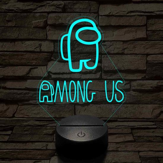 Among us logo – 7 színű, színváltós 3D LED lámpa