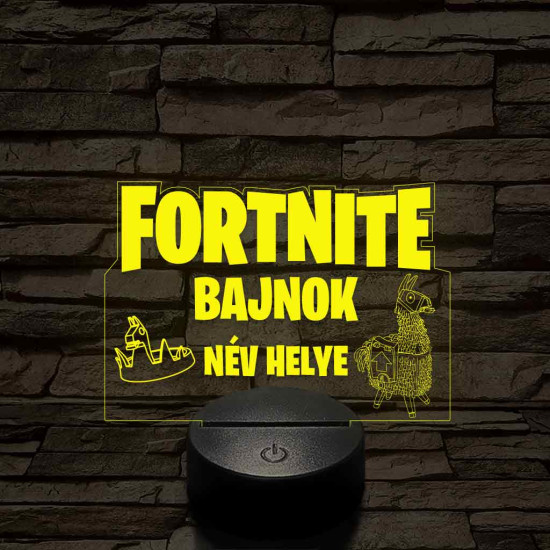 Fortnite bajnok 7 színű 3D led lámpa