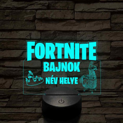 Fortnite bajnok 7 színű 3D led lámpa