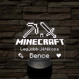 A legjobb Minecraft játékos 7 színű 3D led lámpa