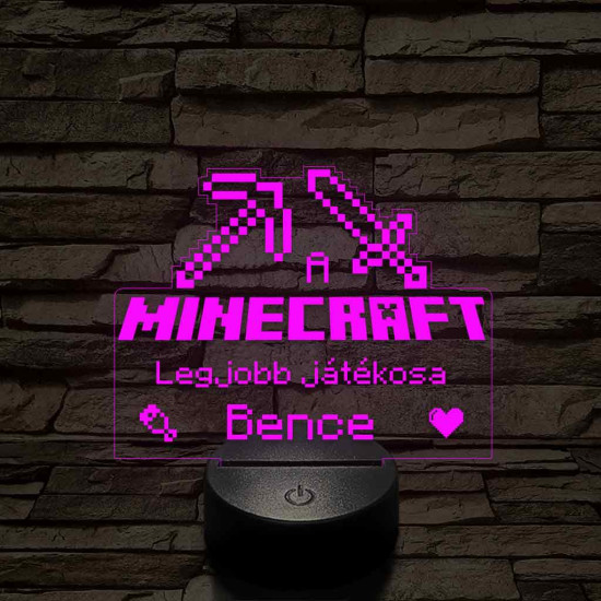 A legjobb Minecraft játékos 7 színű 3D led lámpa
