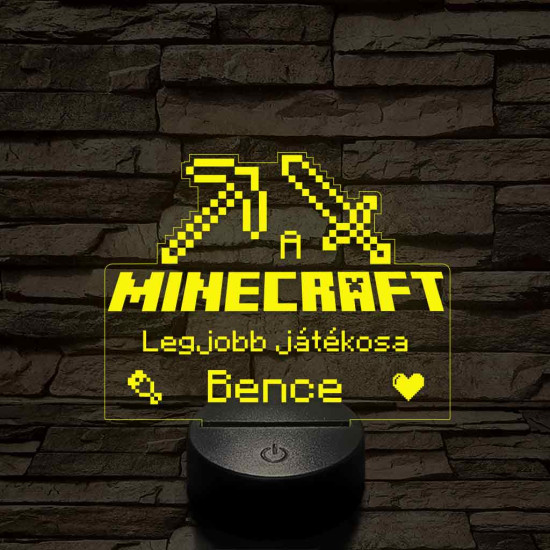 A legjobb Minecraft játékos 7 színű 3D led lámpa