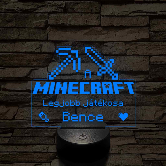 A legjobb Minecraft játékos 7 színű 3D led lámpa