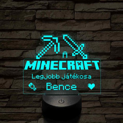 A legjobb Minecraft játékos 7 színű 3D led lámpa