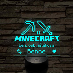 A legjobb Minecraft játékos 7 színű 3D led lámpa