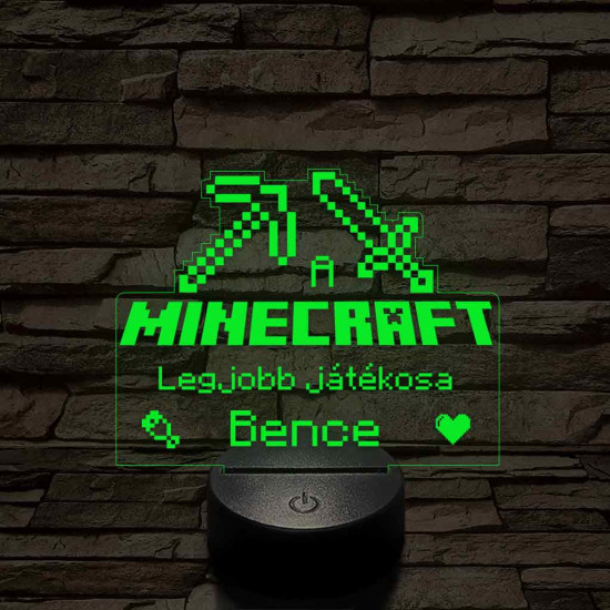A legjobb Minecraft játékos 7 színű 3D led lámpa