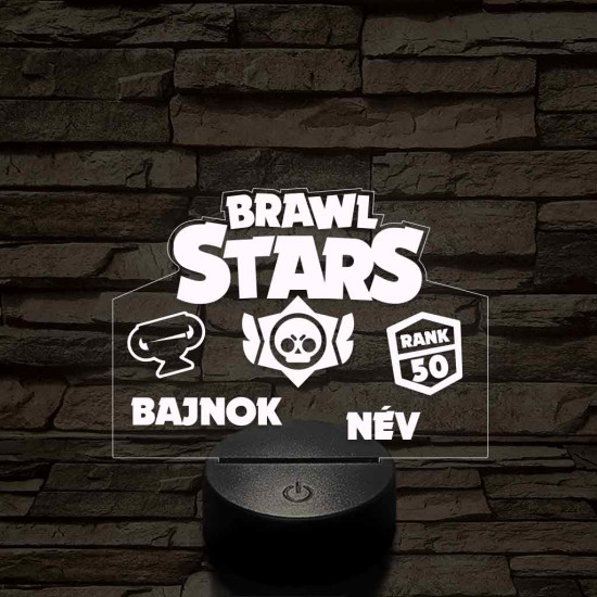 Brawl Stars bajnok 7 színű 3D led lámpa