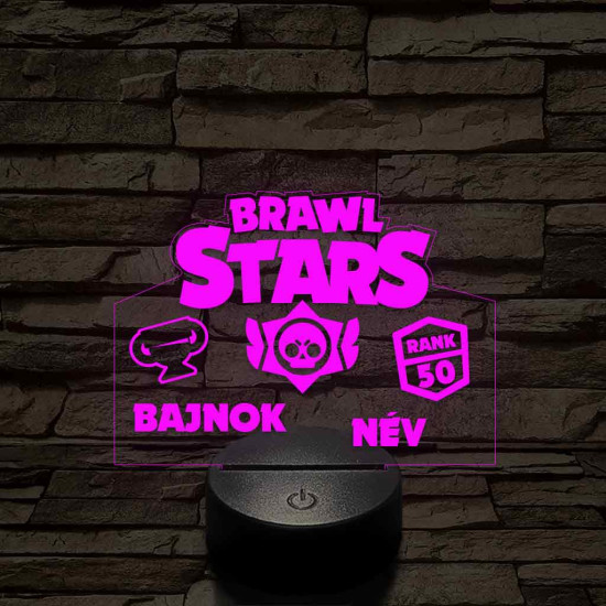 Brawl Stars bajnok 7 színű 3D led lámpa