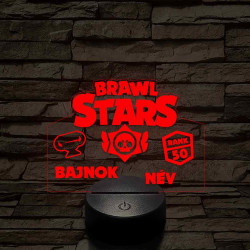 Brawl Stars bajnok 7 színű 3D led lámpa