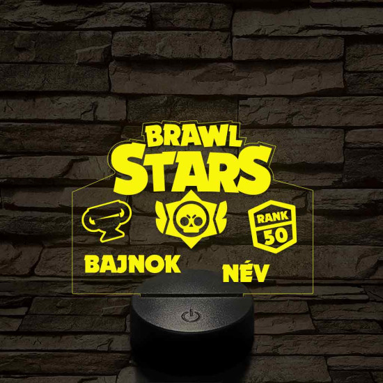 Brawl Stars bajnok 7 színű 3D led lámpa