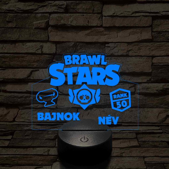 Brawl Stars bajnok 7 színű 3D led lámpa
