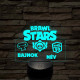 Brawl Stars bajnok 7 színű 3D led lámpa